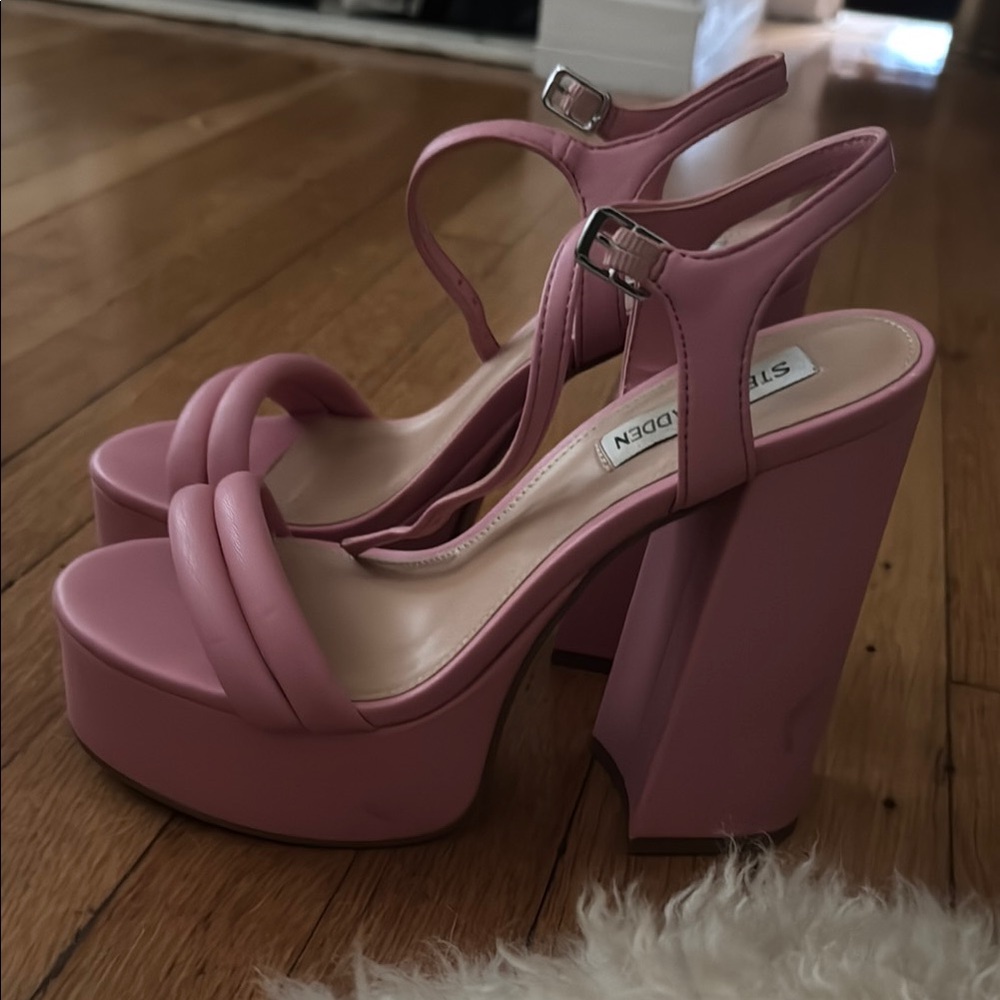 Steve Madden Pink Platform Heels with Ankle Strap